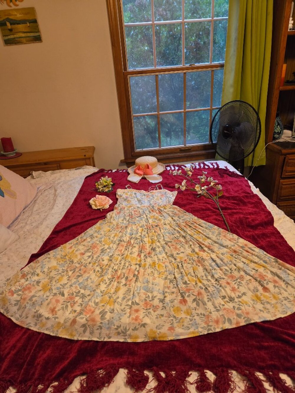 ADORABLE FLORAL FULL SWEEP TIERED TRIXXI MAXI SATIN RIBBONS AND SWEET PASTELS S
